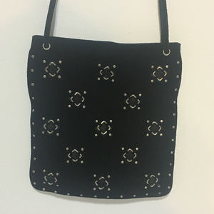 Nine West Studio Black Suede Tote Crossbody